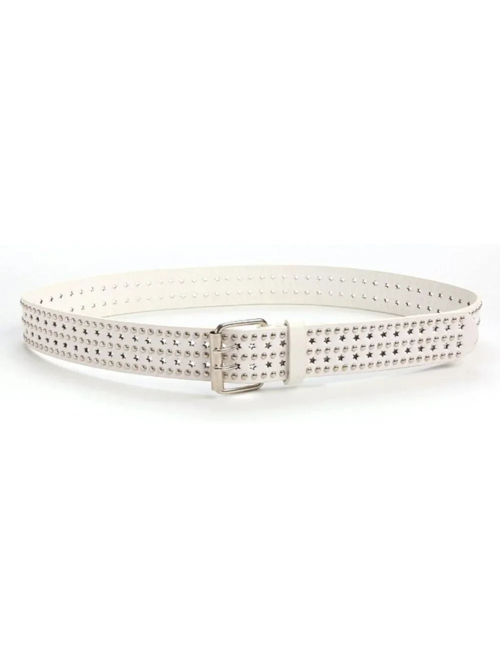 Double Grommet Leather Belt for Women & Men - Punk Studded Y2K Style Jeans